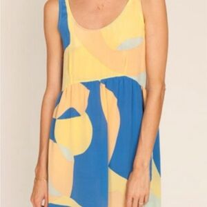 Ilana Kohn Yellow and Blue Midi Dress